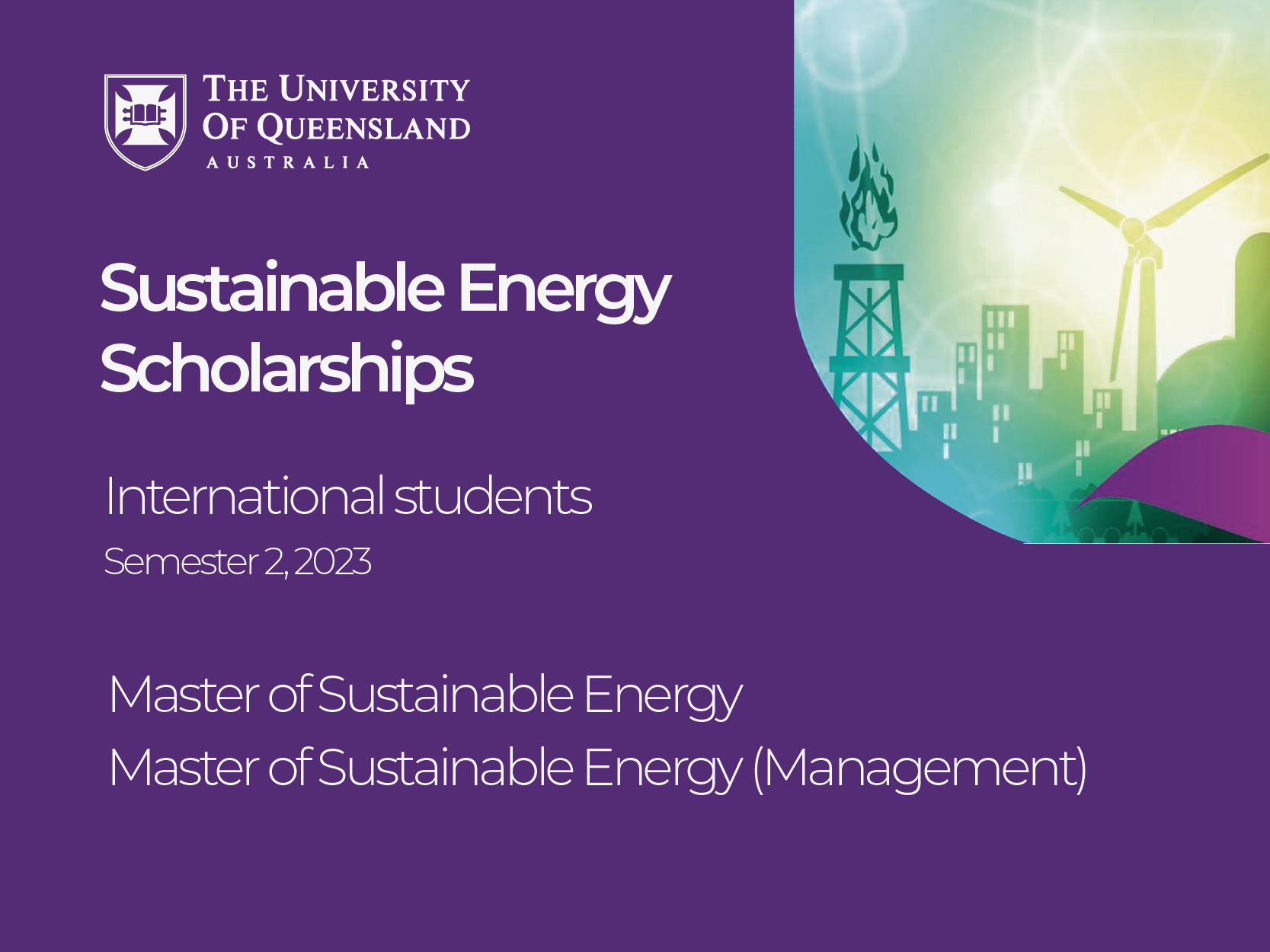 Sustainable Energy Scholarships | The University of Queensland Australia