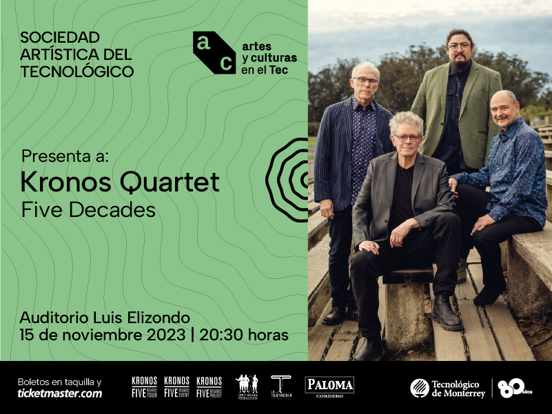 Sociedad Artística del Tecnológico presenta al cuarteto de cuerdas Kronos Quartet