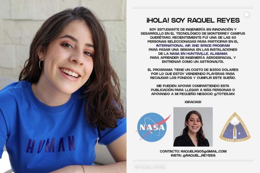  Raquel Reyes, alumna de la Ingeniería en Innovación de Campus Querétaro fue seleccionada para participar en el International Air and Space Program de la NASA.