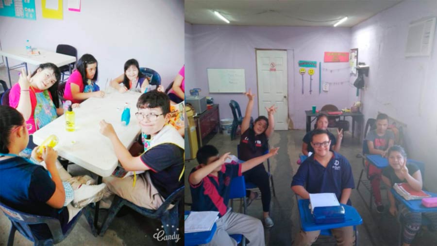 Salón de clases de la institución down Obregón con los 20 escritorios nuevos donados por alumnos de PrepaTec