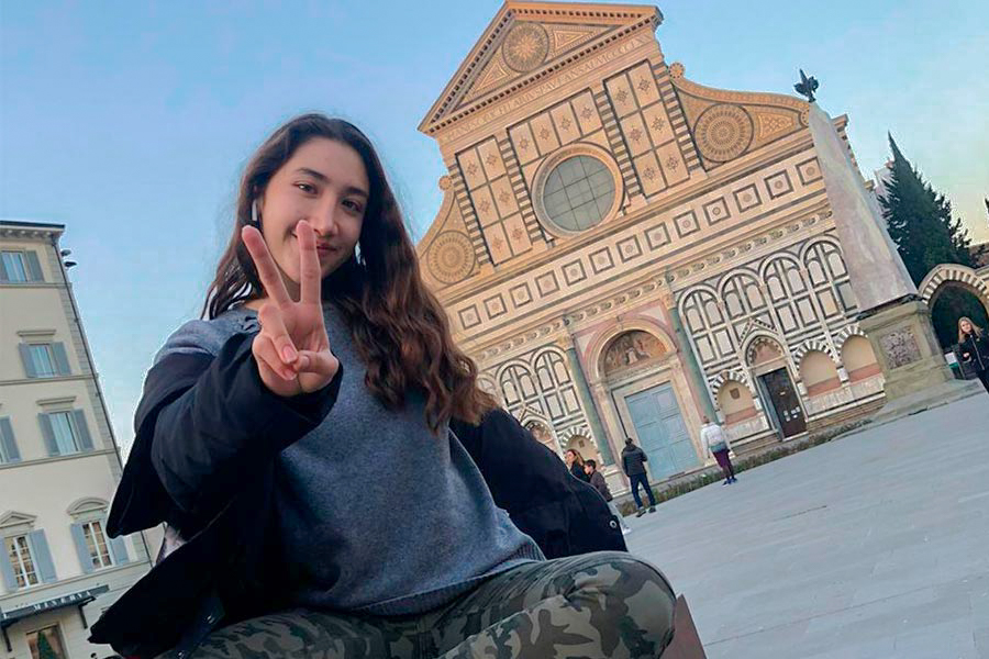 Karen viviendo su primer día en Florencia