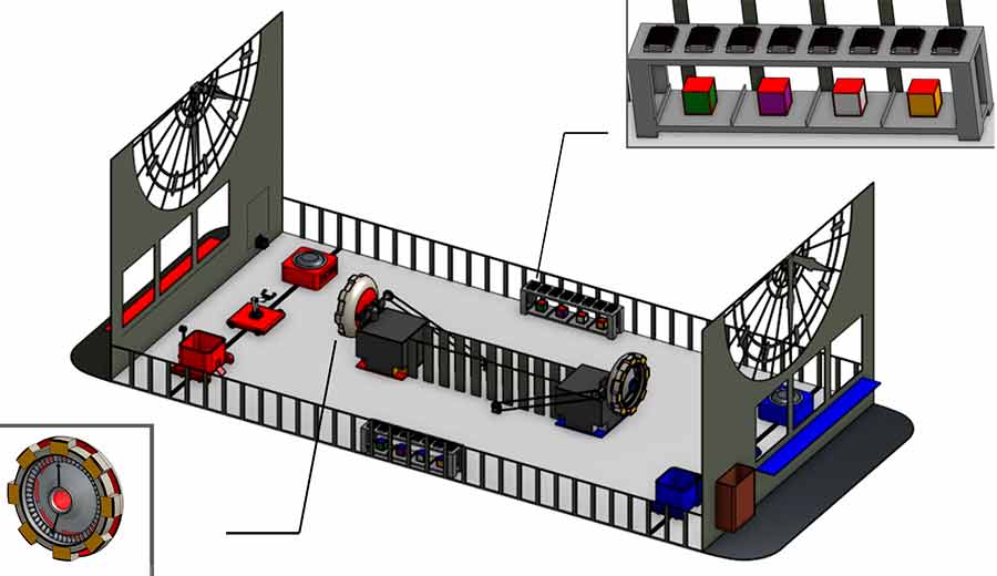 Plan en 3D del juego time void creado por Infinity Robotics de PrepaTec Ciudad Obregón