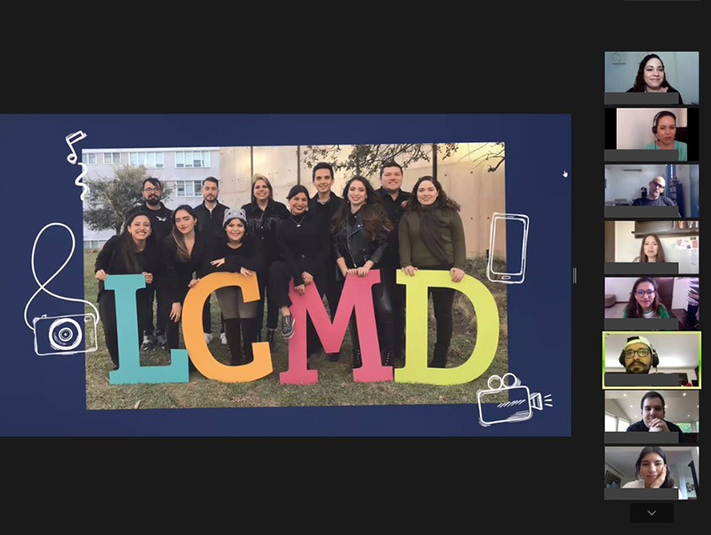alumnos LCMD en su reunión virtual de último día de clases