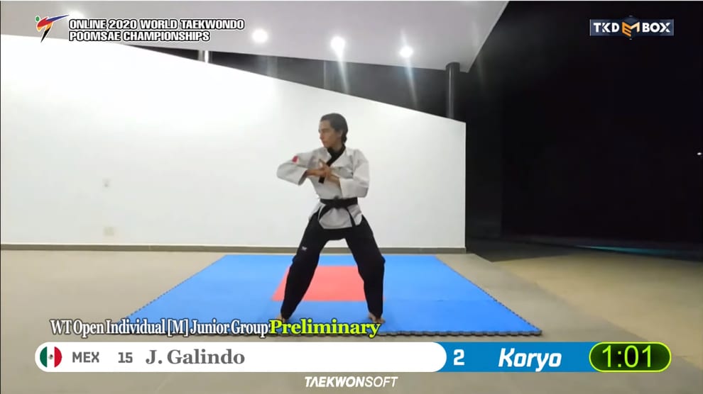 Josué Galindo alumno de PrepaTec Guadalajara pasó a la semifinal del Online 2020 World Taekwondo Poomsae Championships