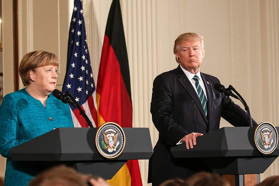 Angela Merkel y Donald Trump