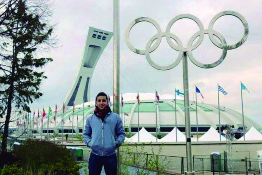 Carlos en el Estadio Olímpico de Montreal. 