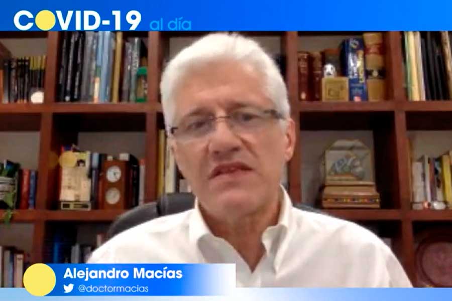 El Dr. Alejandro Macías señaló que el pico de la tercera ola de la pandemia podría ser a finales de agosto.