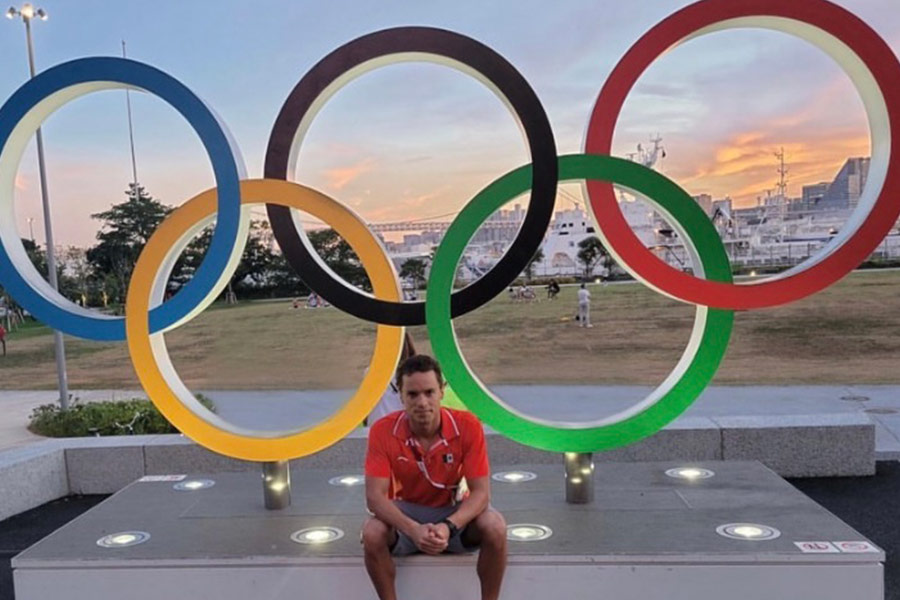 Daniel durante su estancia en la villa olímpica de Tokio 2020.