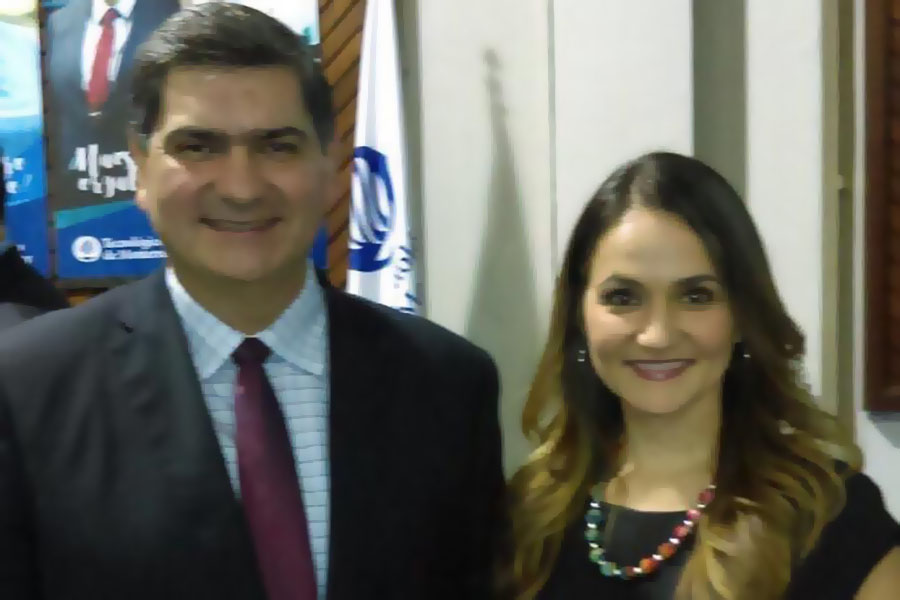 David Garza, rector y nuevo presidente del Tec y Erika Calles, directora PrepaTec Eugenio Garza Sada