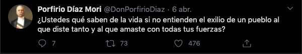 Don Porfirio Díaz en Twitter