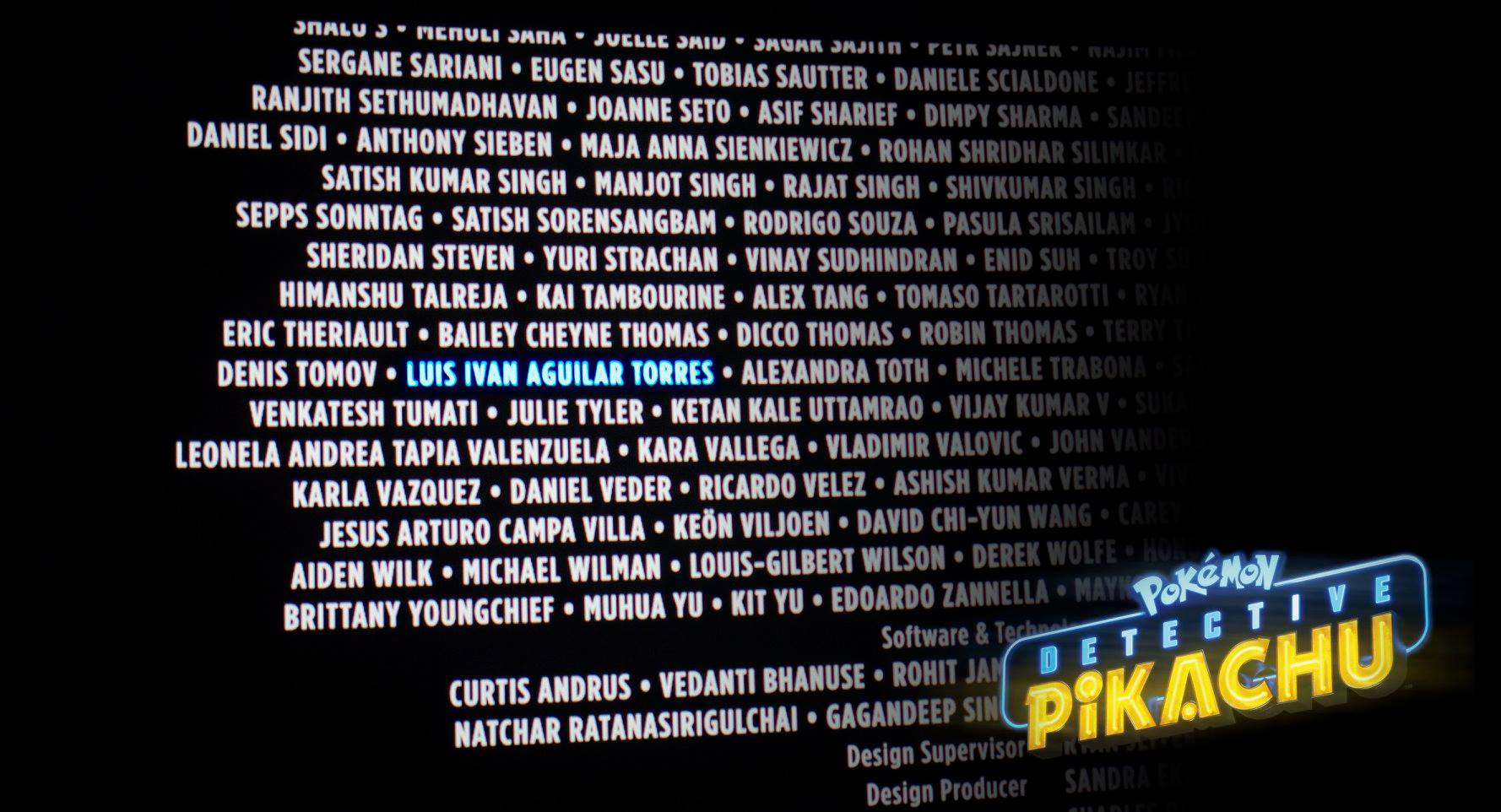 créditos de película Detective Pikachu