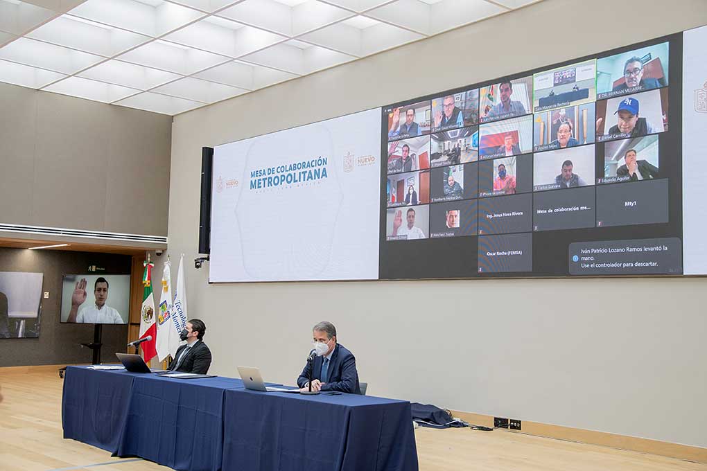 Gobernador de Nuevo León, Samuel García, visita el Tec de Monterrey para reunión de Mesa de Colaboración Metropolitana. 