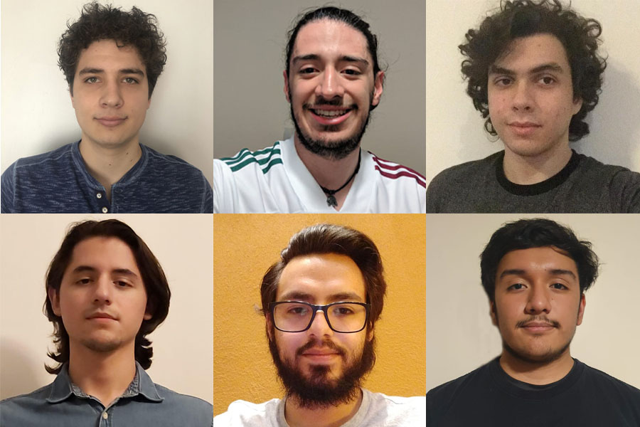Los estudiantes Patricio Castro, Manuel Bautista y Carlos Astengo, Daniel Zamacona, Luis Leyva y Gilberto Juárez crearon “Imprimiendo por México”.