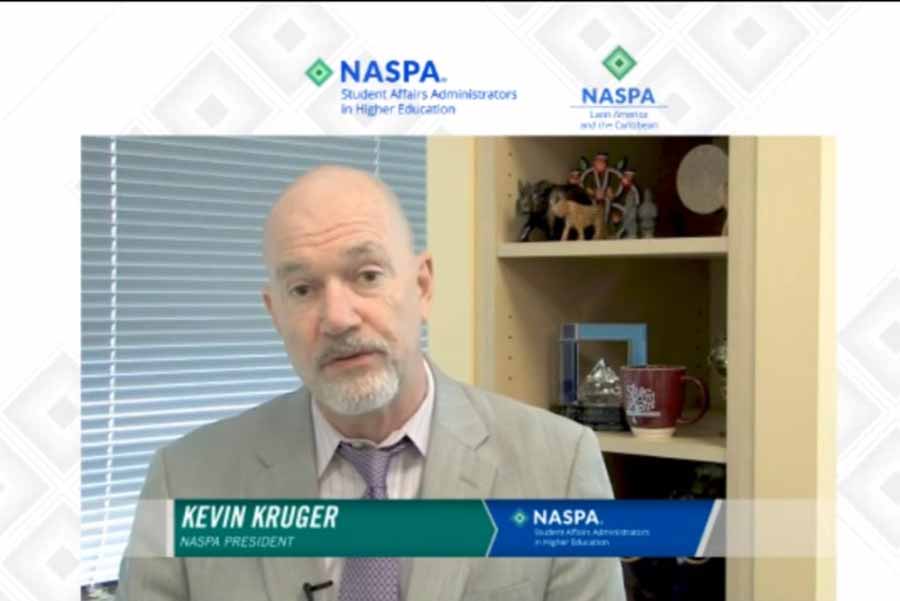 Kevin Krueger, presidente de NASPA en Estados Unidos, durante la sesión en línea.