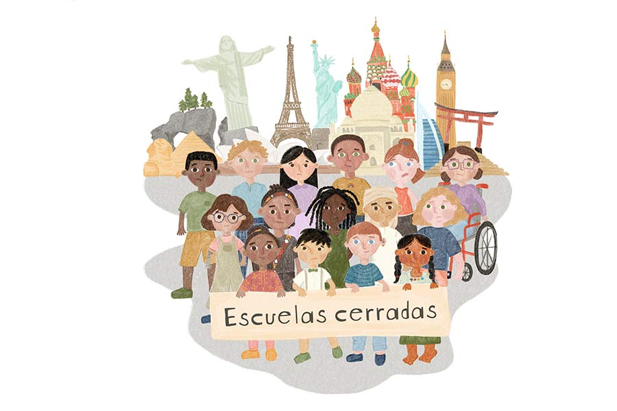 Ilustración de niños por AnaRoGU, para el libro "Esperanza, ¿Dónde estás?"