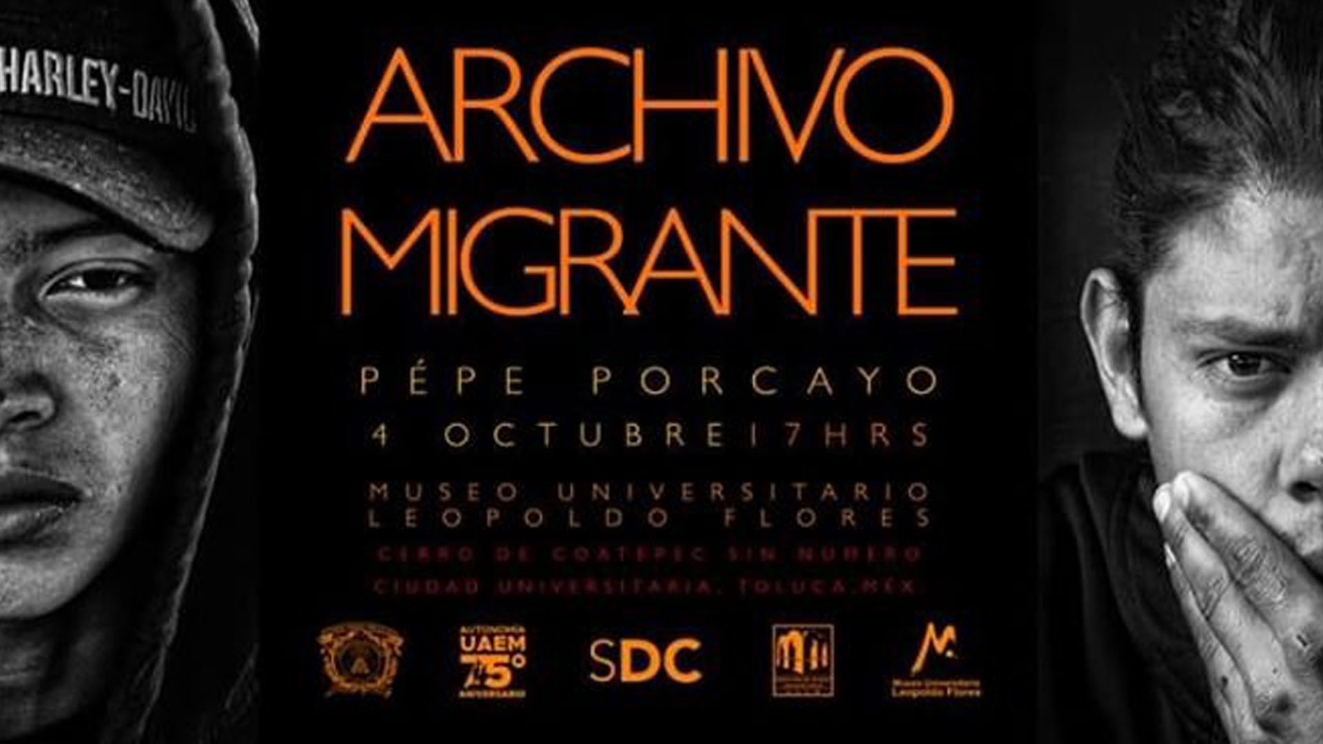 Poster Archivo Migrante de Porcayo en Museo Leopoldo Flores.