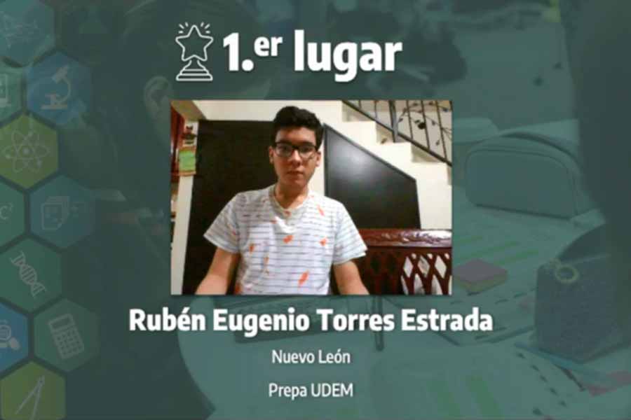 Rubén Torres,, winner of the biology category, 16th International Science Contest