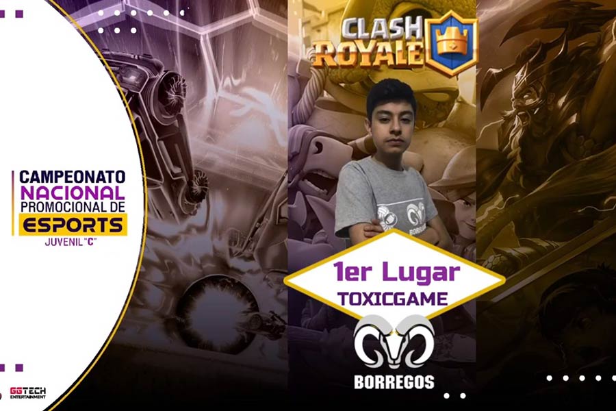 Santiago campeón nacional de Clash Royale en el pódium de CONADEIP