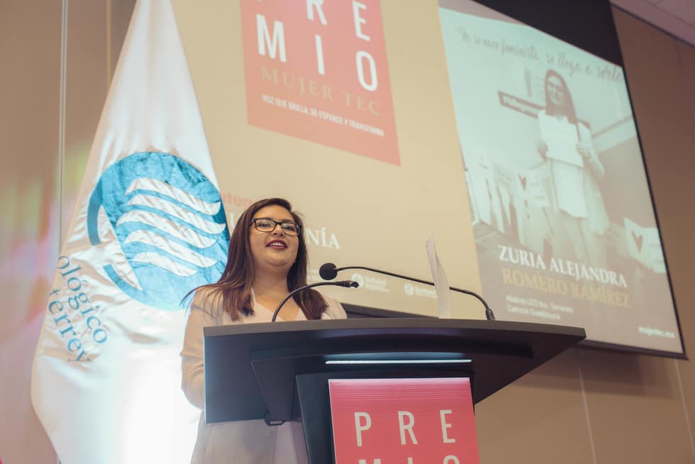 Zuria Romero ganadora del Premio Mujer Tec 2020 en Ciudadanía