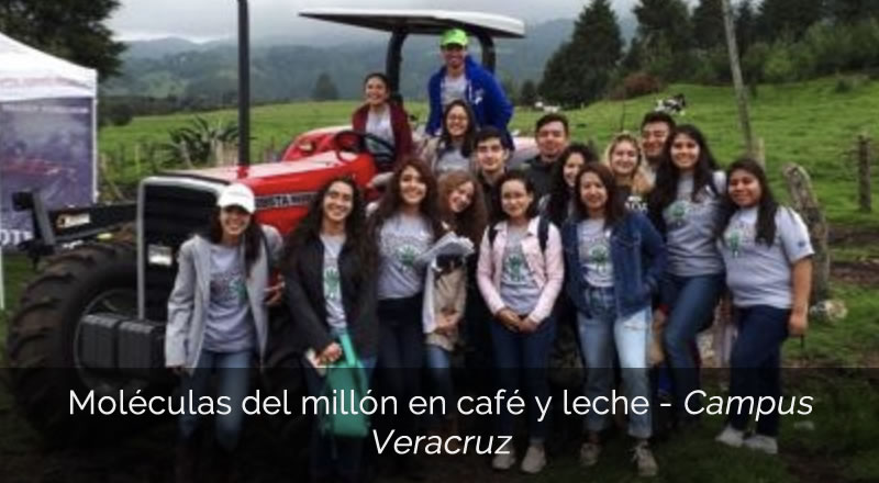 Moléculas del millón en café y leche