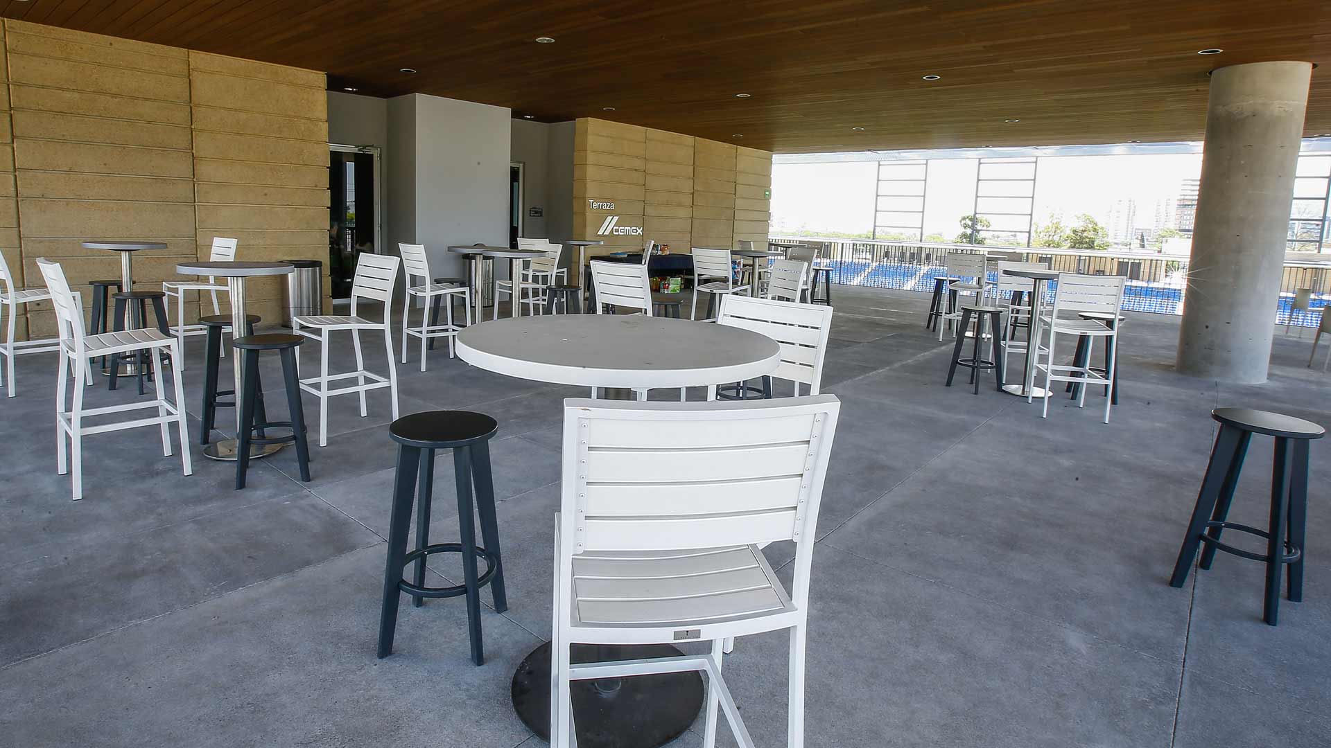 Terraza con montaje
