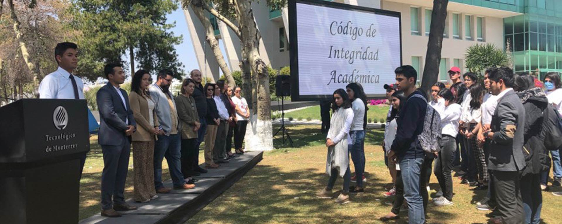 Ceremonia de la firma del código de integridad académica en el Campus Hidalgo del Tec de Monterrey