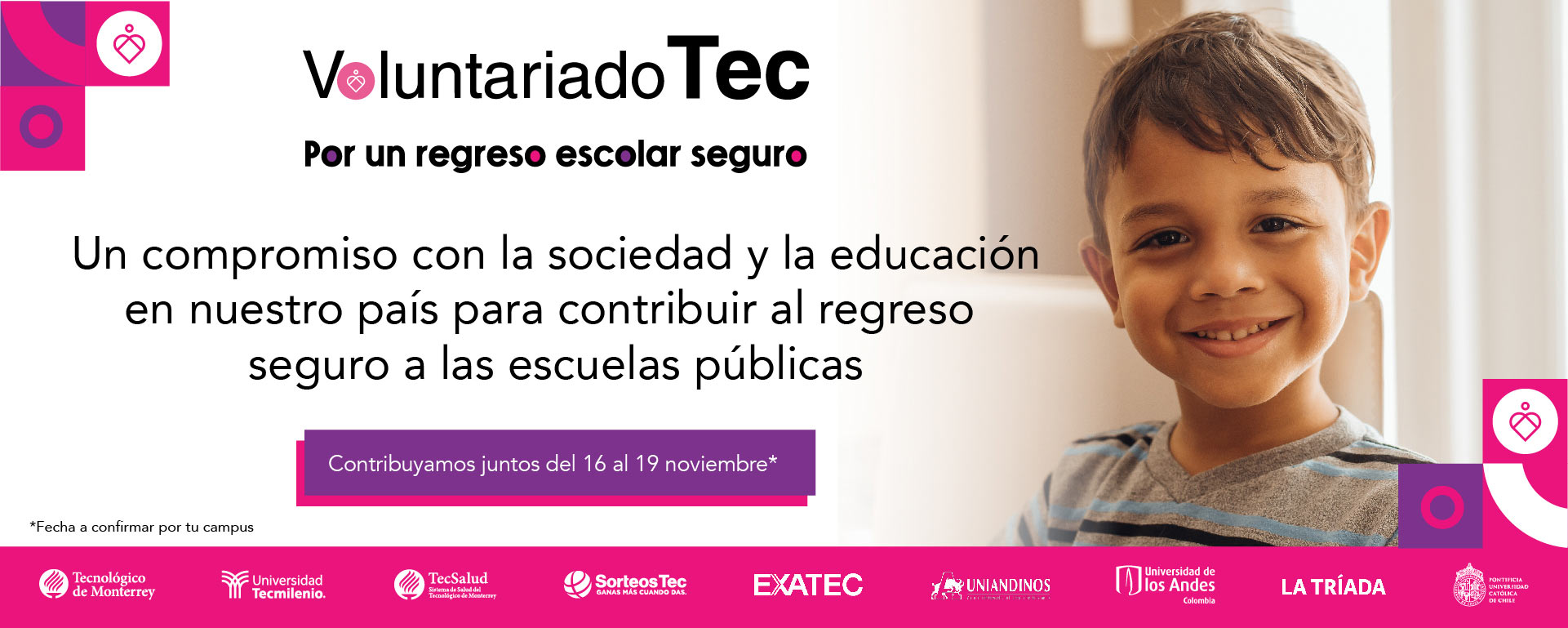 Día del voluntariado Tec del 16 al 19 de noviembre en el Tec de Monterrey