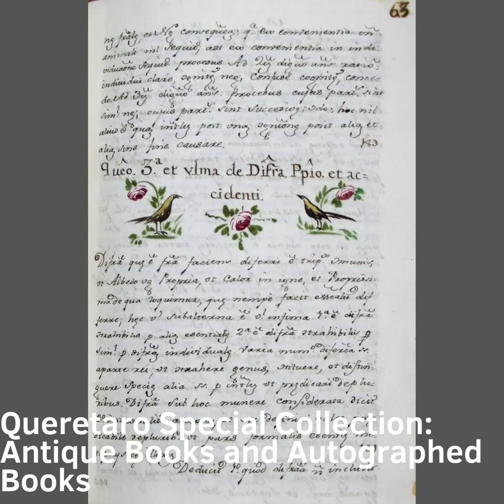 Querétaro Special Collection. Antique Books and Autographed Books