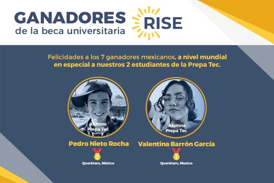 2 alumnos de PrepaTec ganaron una de las 100 becas Rise