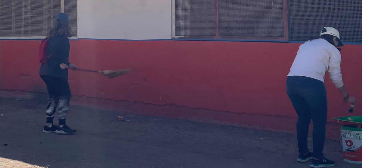 Brigada de rehabilitación y limpieza en escuelas en Distrito Tec