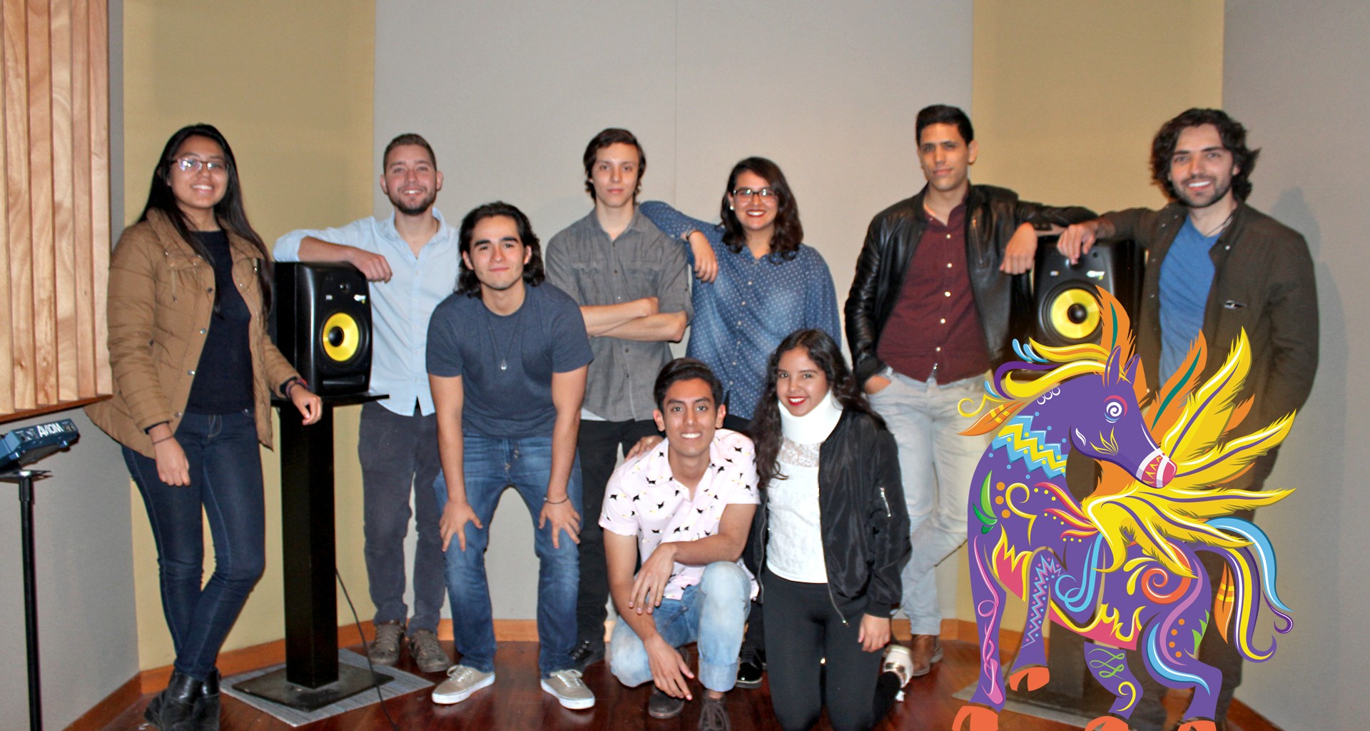 Alumnos de IMI que crearon el ambiente musical de los alebrijes del FNCA