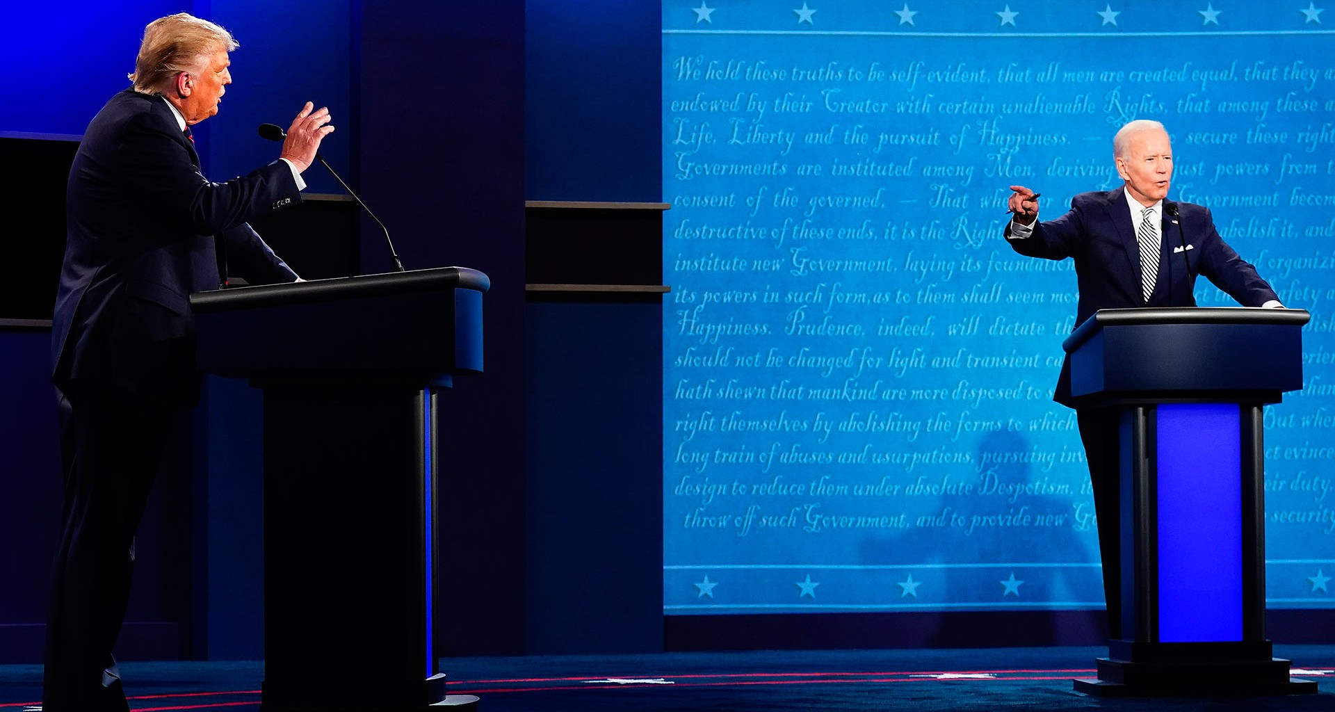 Donald Trump y Joe Biden en debate presidencial