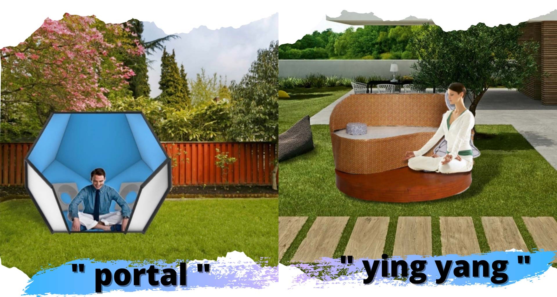 Modelo hexagonal con nombre portal en la izquierda y modelo ying yang del lado derecho