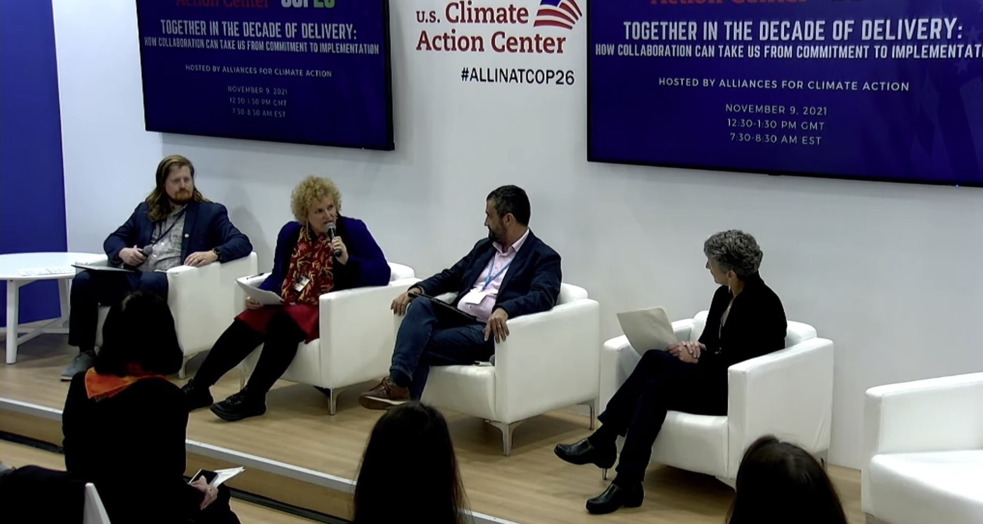 Inés Saenz, vicepresidenta de sostenibilidad del Tec de Monterrey, en la conferencia climática de Glasgow, Escocia, COP26