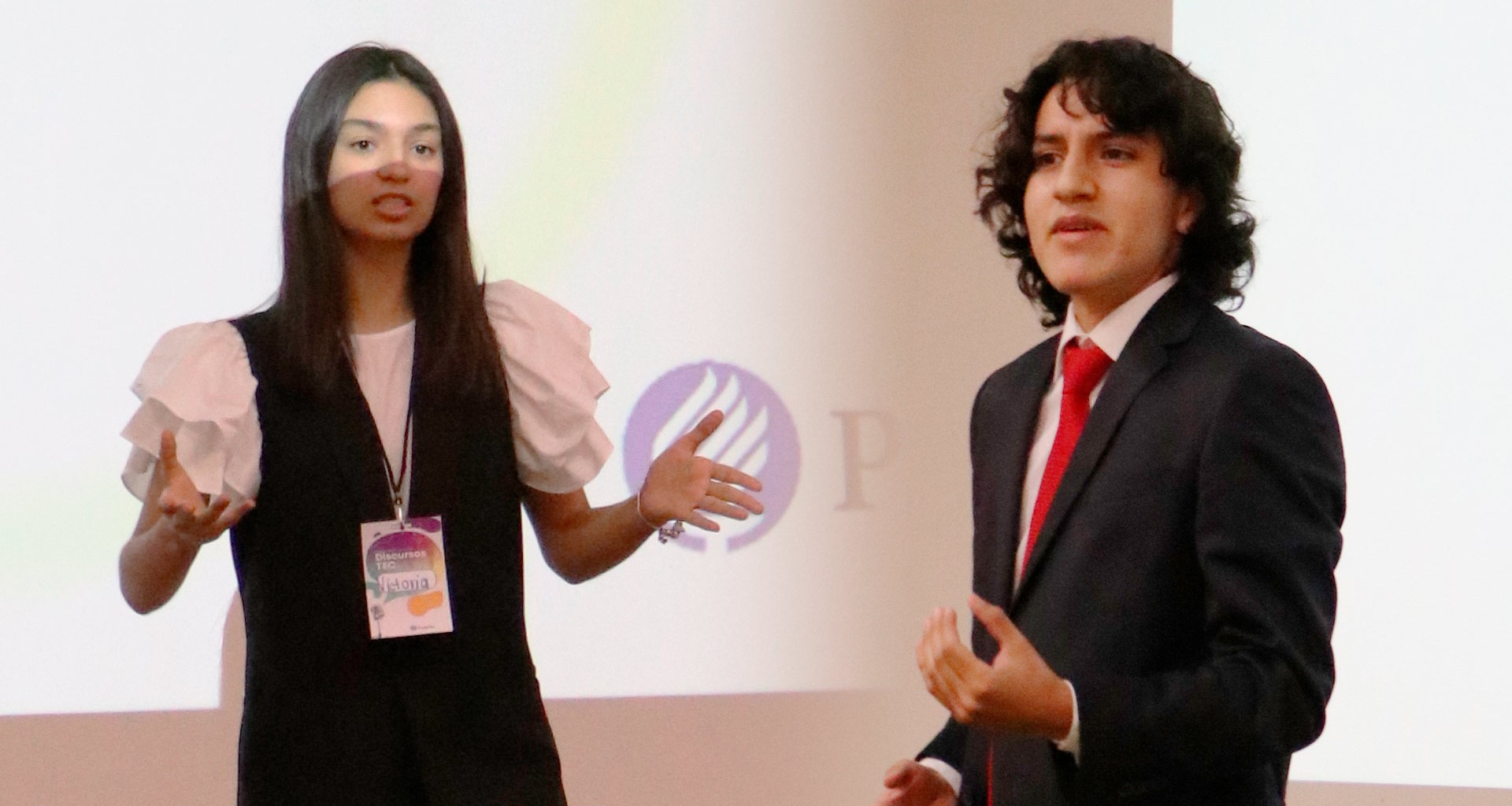 Victoria y Andrés, ganadores de la edición local de Discursos Tec