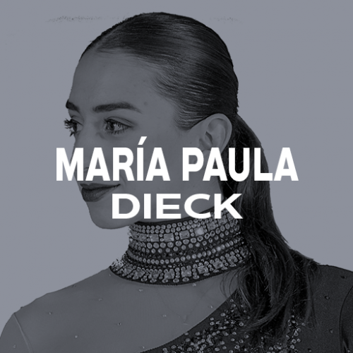 Rostro de María Paula Dieck patinadora sobre hielo