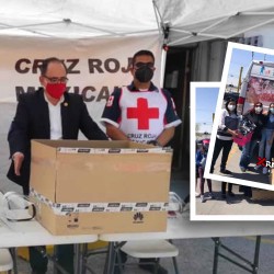 Cruz Roja recibiendo el donativo de XRAMS