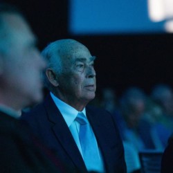 El ingeniero José Luis González Íñigo, durante la ceremonia de la entrega del Premio Trayectoria EXATEC 2023
